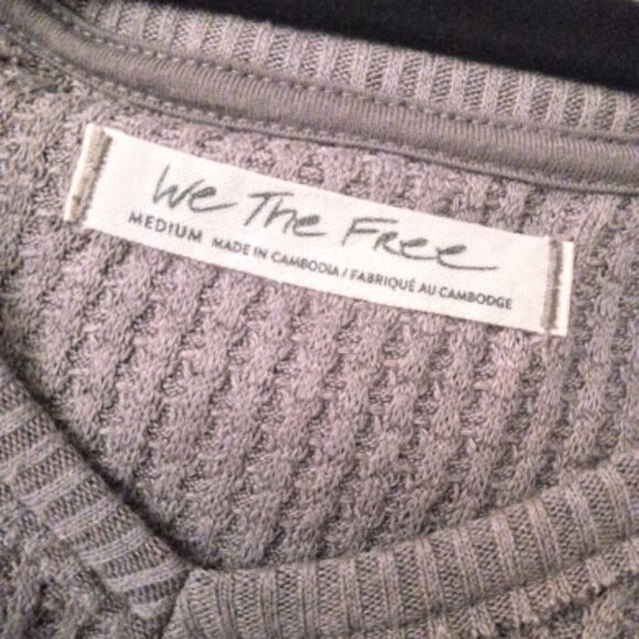 FREE PEOPLE | Santa Clara Thermal Waffle Knit Dusty Purple Mauve Oversized M - Picture 12 of 12